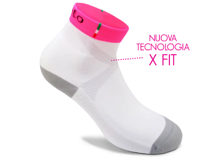 Calze*Gelattto FITNESS GO WHITEFUXI WHITE/FUXIA